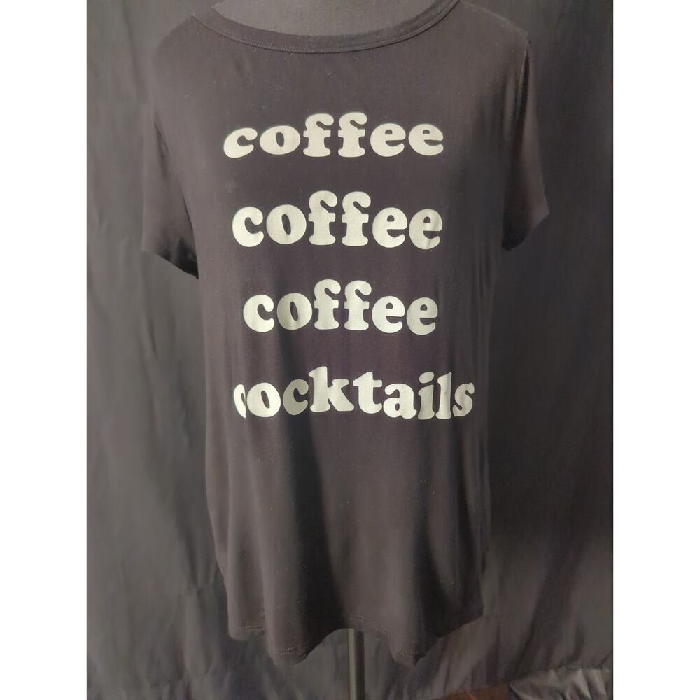 Women's ALYA stretchy black T-shirt size medium.